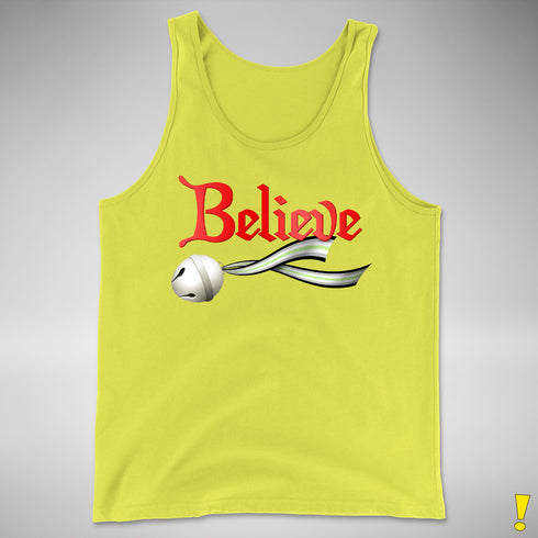 Believe Agender Pride Jingle Bell Premium Tank Top - Neon Yellow